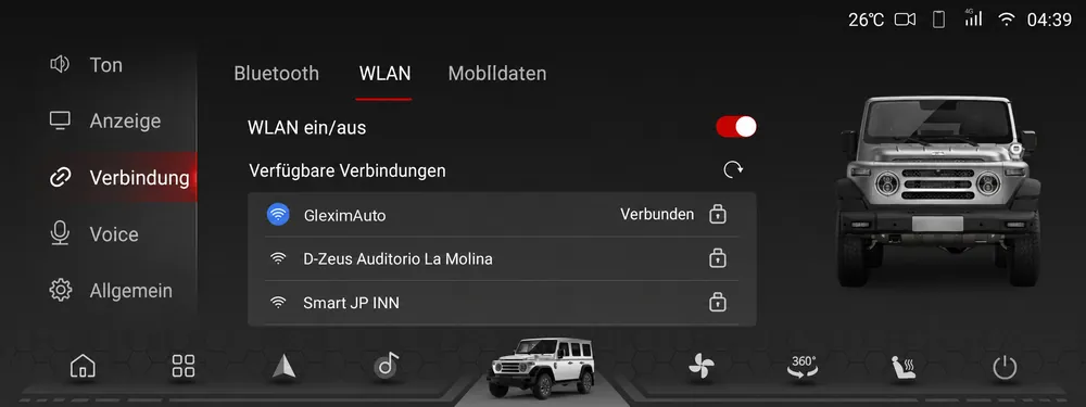 Pantalla del BAW 212 en alemán